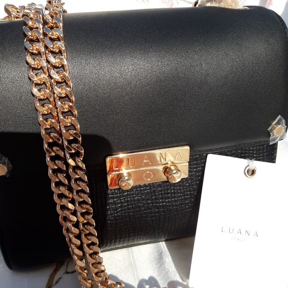 Luana Marella black leather rose gold bag - Picture 6 of 14